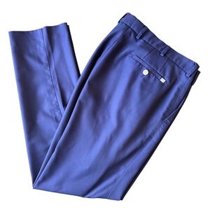 Peter Millar Mens Performance Golf Pants Dark Blue Flat Front 36x32 Trouser